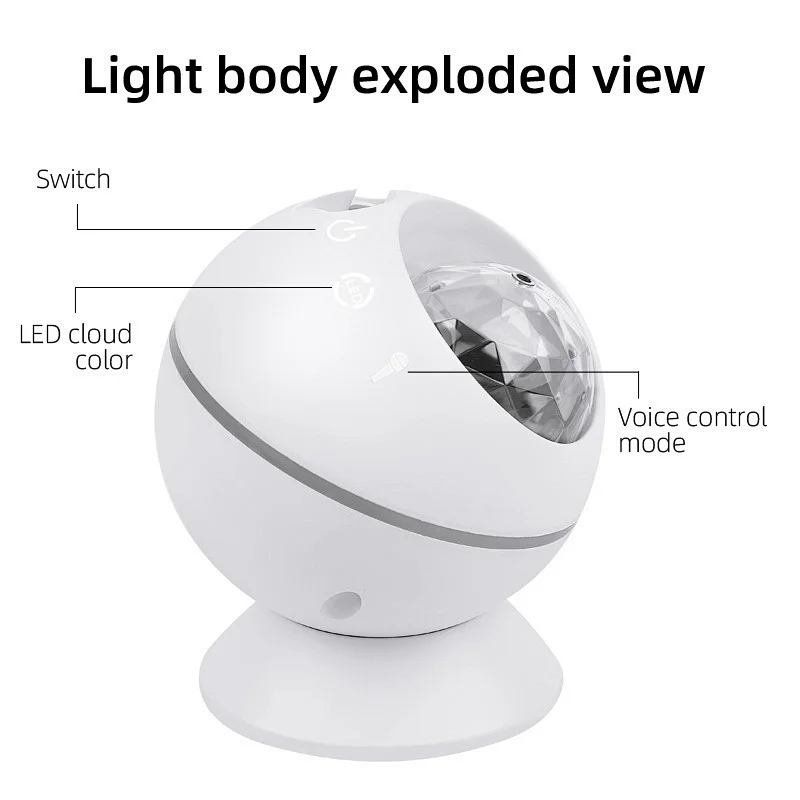 Cloud laser moon lucky stone projection lamp with remote control