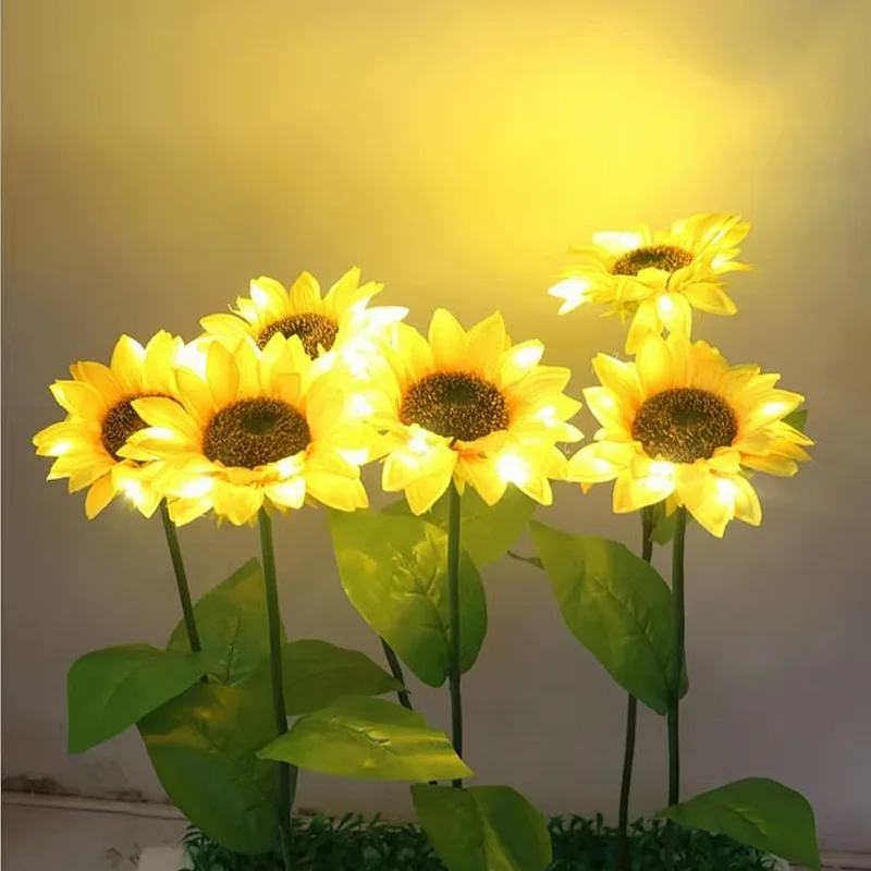 silk plastic sunflower ground lamp