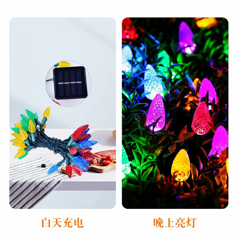 C3 C6 Solar Strawberry decorative light string
