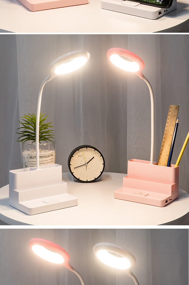 Two color ring table lamps built-in lithium battery