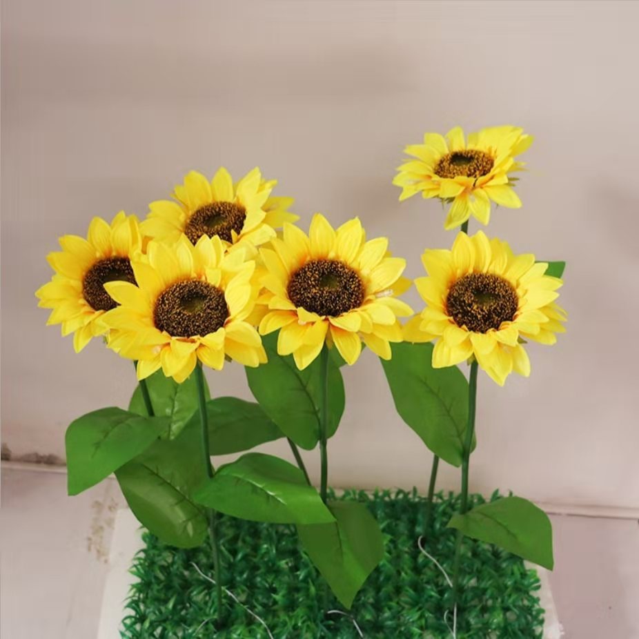silk plastic sunflower ground lamp