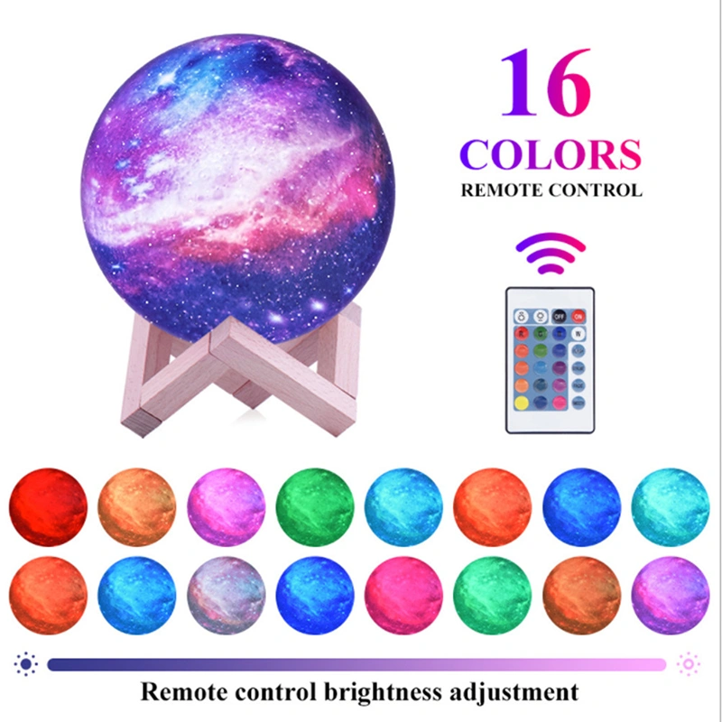 3 colors 16 colors touch pat remote control painted moon light