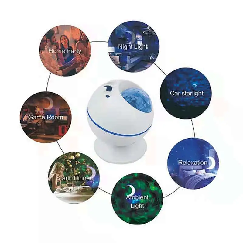 Cloud laser moon lucky stone projection lamp with remote control