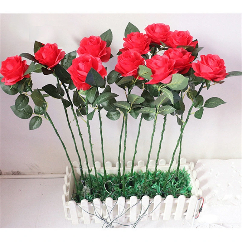 12 head silk acrylic pvc rose floor lamp