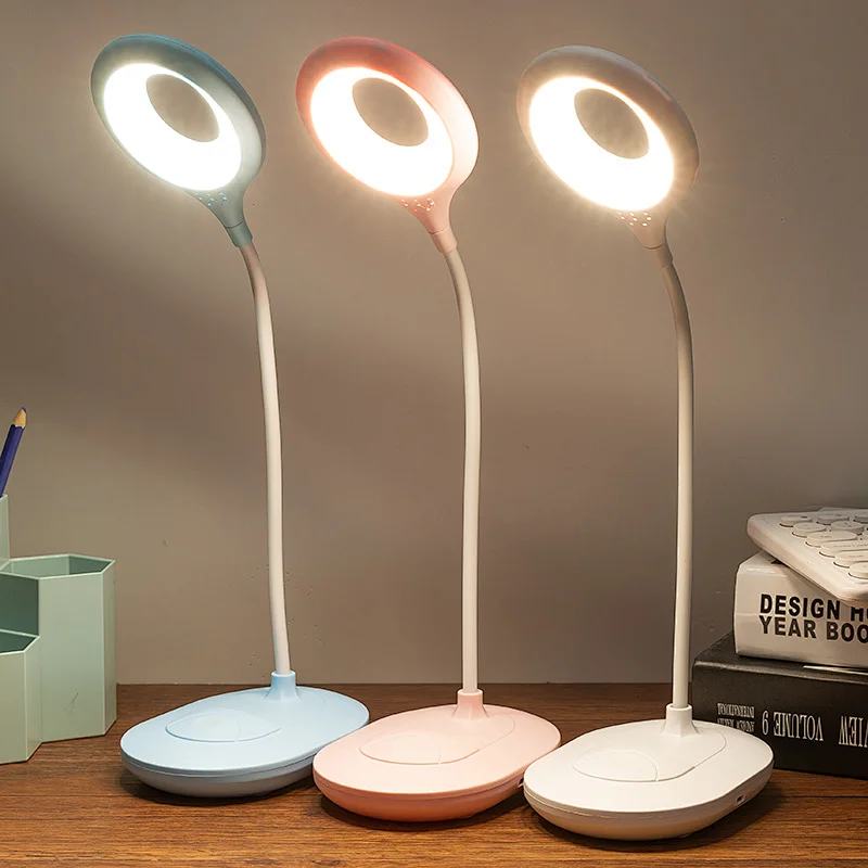 Three color ring table lamp built-in lithium battery