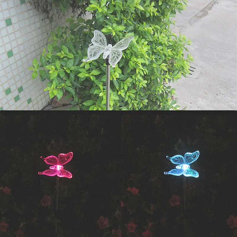 Optical fiber butterfly ground lamp