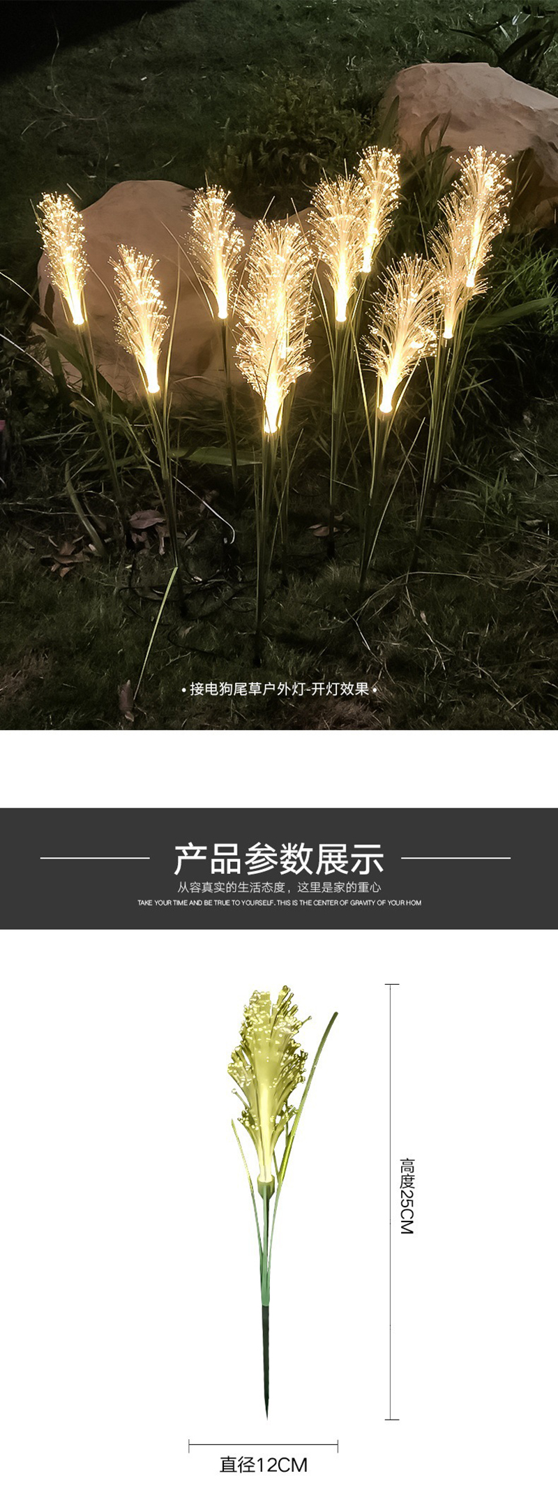 Plastic pole optical fiber reed lamp