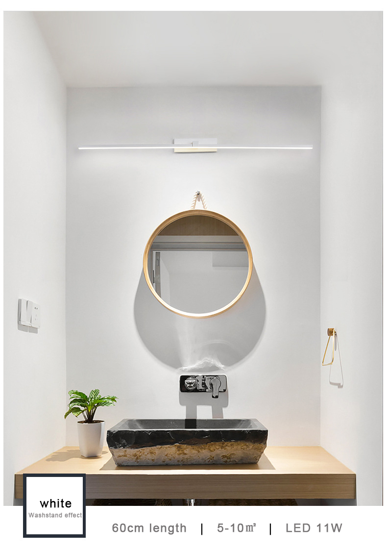 5W 7W 9W 11W aluminum fixture stainless steel base frosted PMMA mirror lights