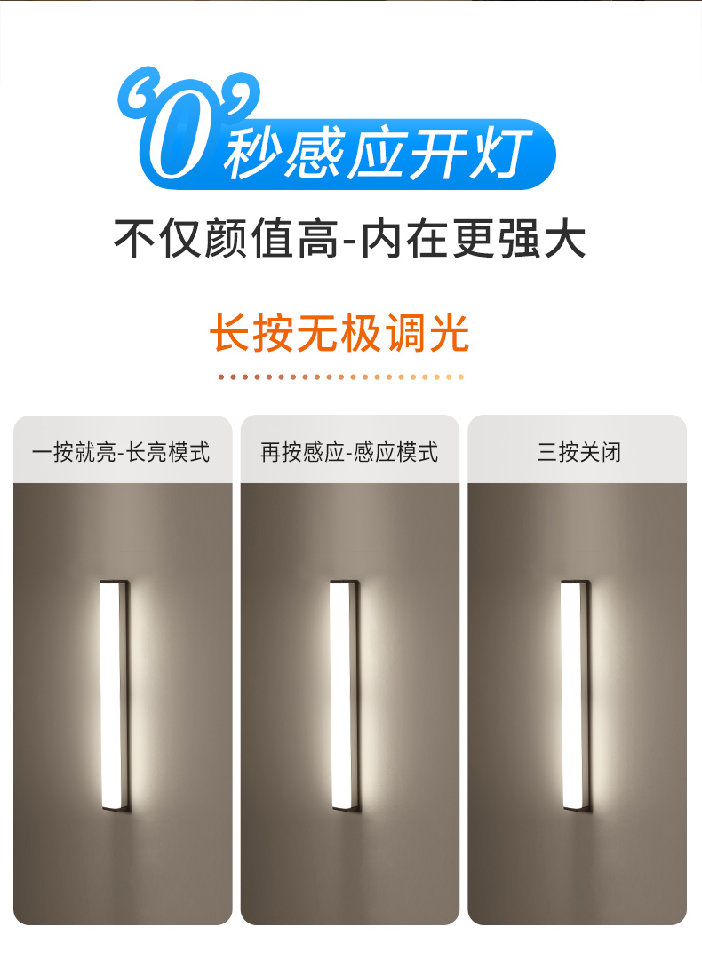 Sensor wall lights with key button