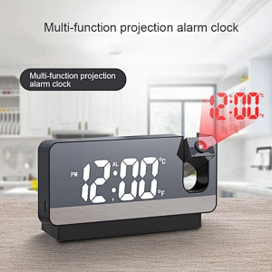 Projection alarm clock radio outdoor temperature