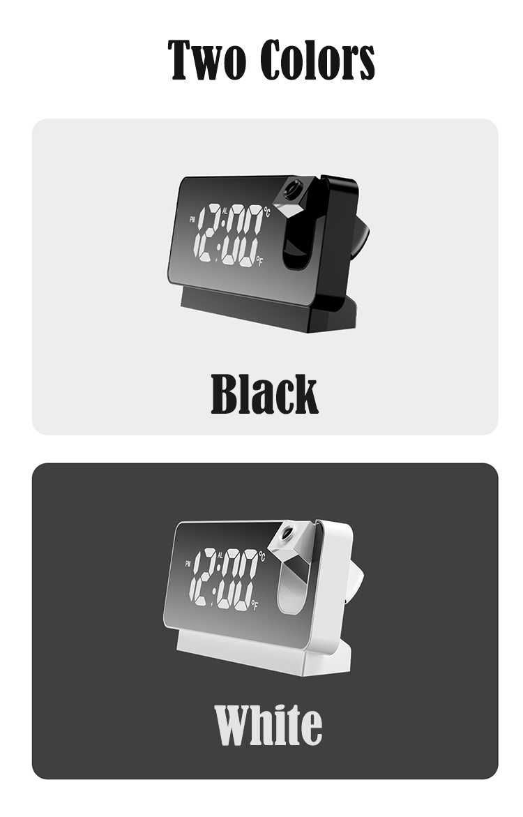 Projection alarm clock radio outdoor temperature
