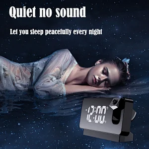 Projection alarm clock radio outdoor temperature