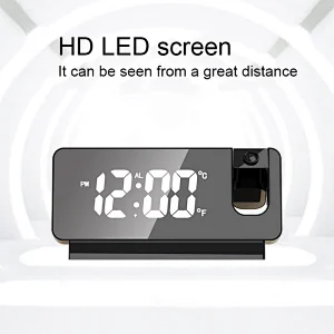 Projection alarm clock radio outdoor temperature
