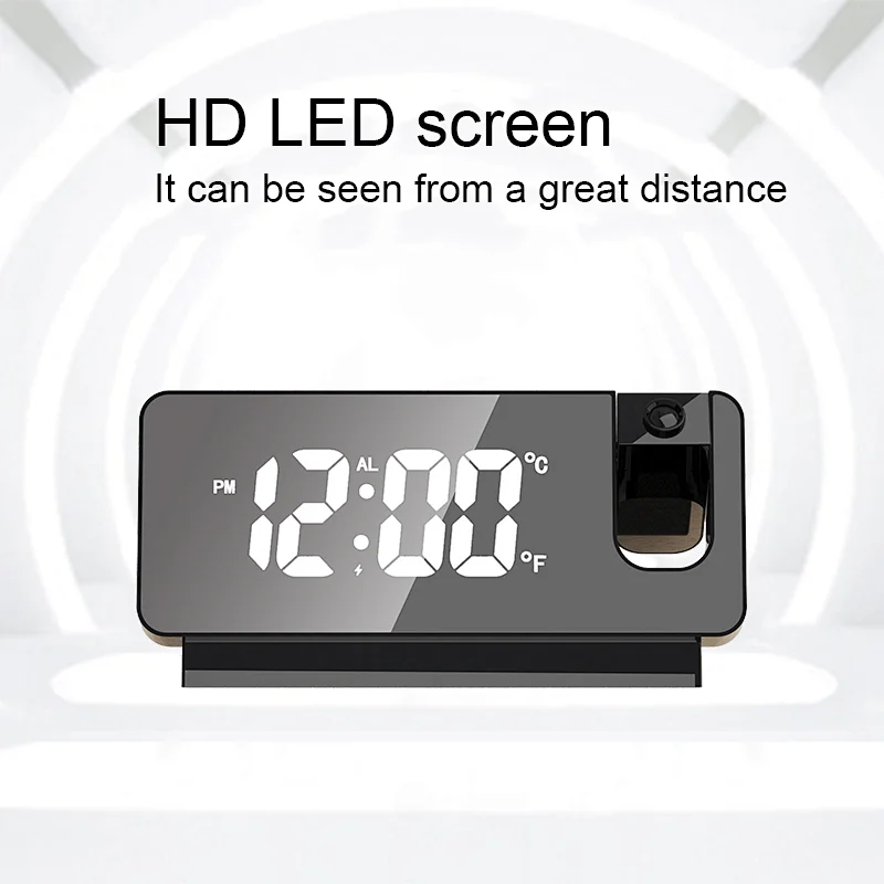 Projection alarm clock radio outdoor temperature