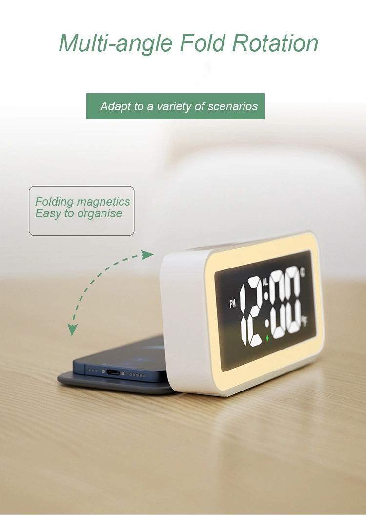 Alarm clock night light wireless charger