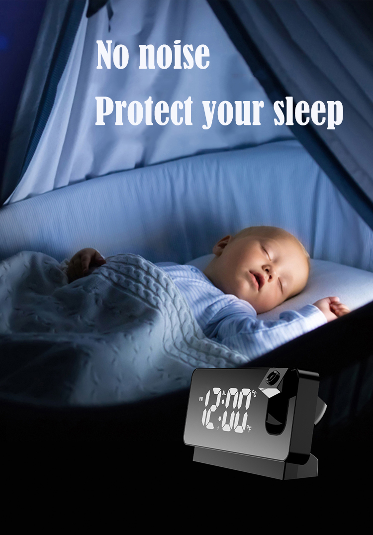 Projection alarm clock radio outdoor temperature