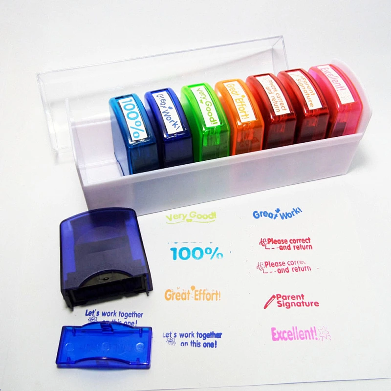 desktop teacher stamp set