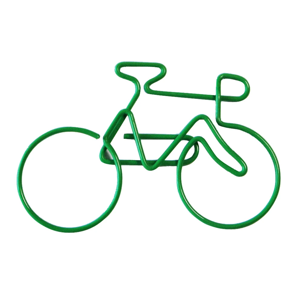 green bicycle paper clips