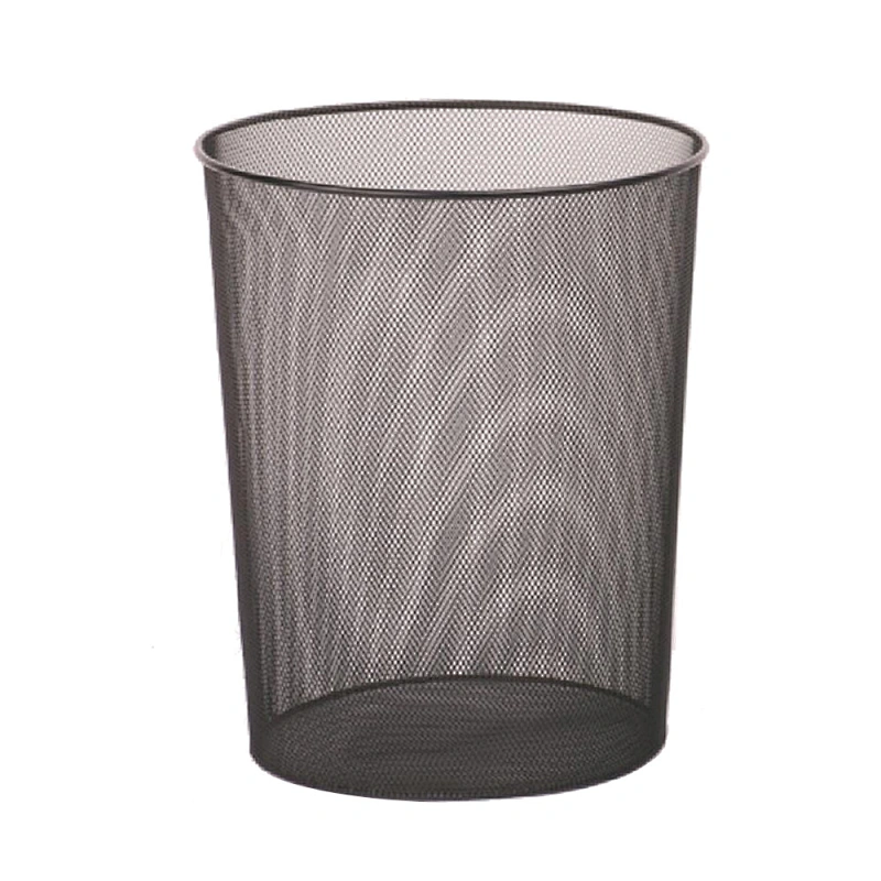 Office black metal wire mesh paper waste bin professional manufacturer from Ningbo China ,Different colors of office trash basket bin are available.