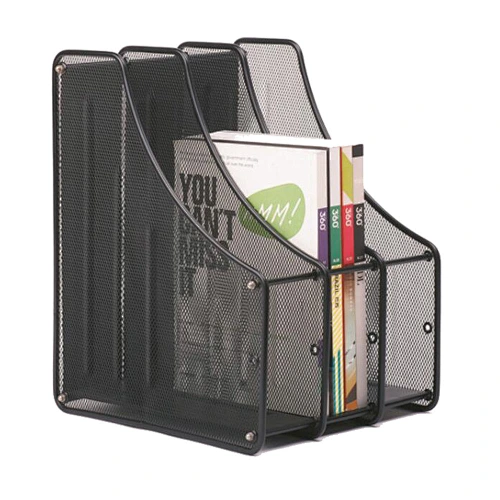 Office organizer 3 dividers magazine metal mesh file holder manufacturer from Ningbo Emda China