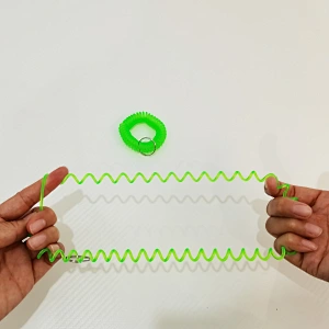 Supplier spring stretch key ring bracelet key holder anti-lost key wristband