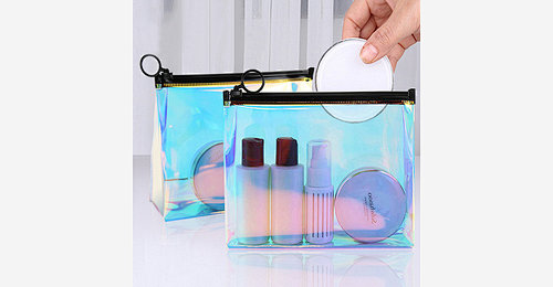 pvc tpu holographic cosmetic bag