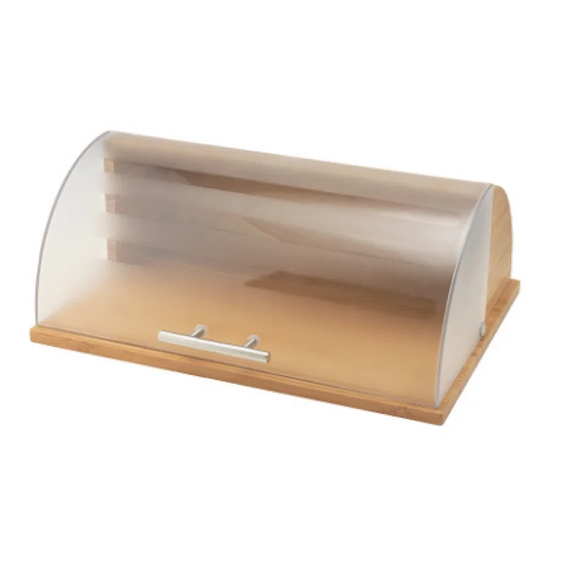 wooden roll top bread bin