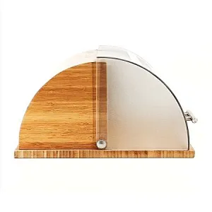 Roll top European Style , Wooden cutting board , Bread Bin