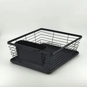 Dish Drainer Rack, Small Capacity Dish Drying Rack with Tray and Dish Drainer for Kitchen, Any Color Tray and Tool holder, Modern Design, 1 Layer, Simple Style