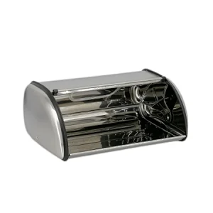 Large space Bread Box, Matt Stainless Steel, Clear Window