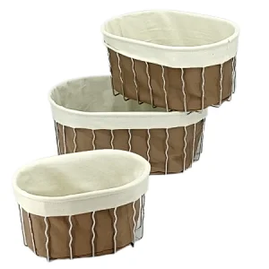 Metal with Fabric insert Mondern Bread Basket,