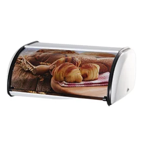 Large space Bread Box, Matt Cream, Tin Decor Printing