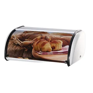 Large space Bread Box, Matt Cream, Tin Decor Printing
