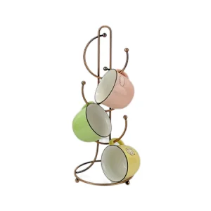 Steel Mug Holder Tree，Diversified European Large SizeStand, Iron Mugs & Tea & Coffee Cup Storage Rack With Hooks, Counter Bar Accessory & Kitchen Countertop Organizer