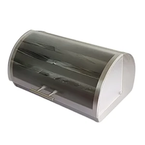 Metal Bread bin with clear window, Roll Top,