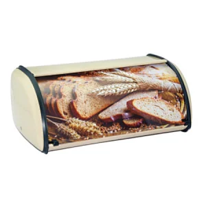 Large space Bread Box, Matt Cream, Tin Decor Printing