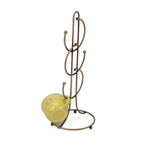 Steel Mug Holder Tree，Diversified European Large SizeStand, Iron Mugs & Tea & Coffee Cup Storage Rack With Hooks, Counter Bar Accessory & Kitchen Countertop Organizer