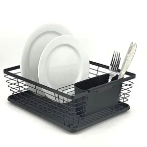 Dish Drainer Rack, Small Capacity Dish Drying Rack with Tray and Dish Drainer for Kitchen, Any Color Tray and Tool holder, Modern Design, 1 Layer, Simple Style