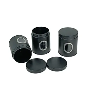 Kitchen Canisters, Airtight Metal Canister Set, Coffee, Sugar, Tea, Flour, Pasta Storage Containers, Kitchen Decor, Set of 3
