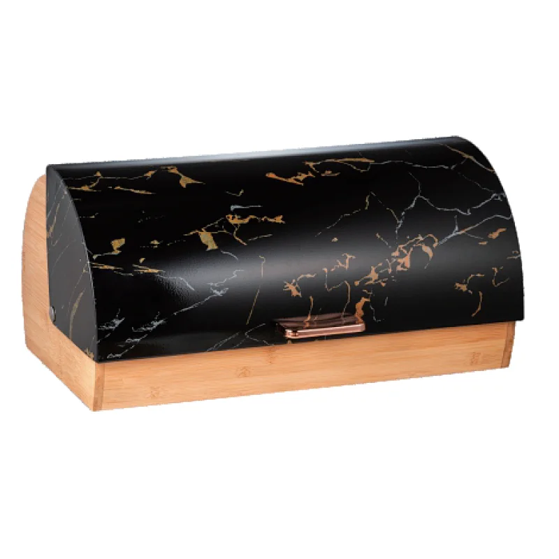 black bamboo bread bin