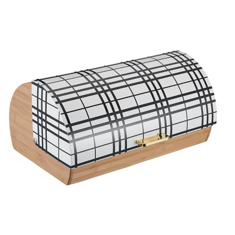 black wooden bread box