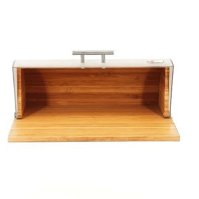 wooden roll top bread bin