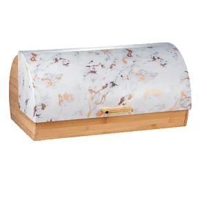 Bamboo Bread Box ,  Transfer Printing Lid, Decoration Lid