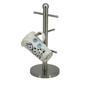 Steel Mug Holder Tree，Wine Glasses Rack, Diversified European Large SizeStand, Iron Mugs & Tea & Coffee Cup Storage Rack With Hooks, Counter Bar Accessory & Kitchen Countertop Organizer