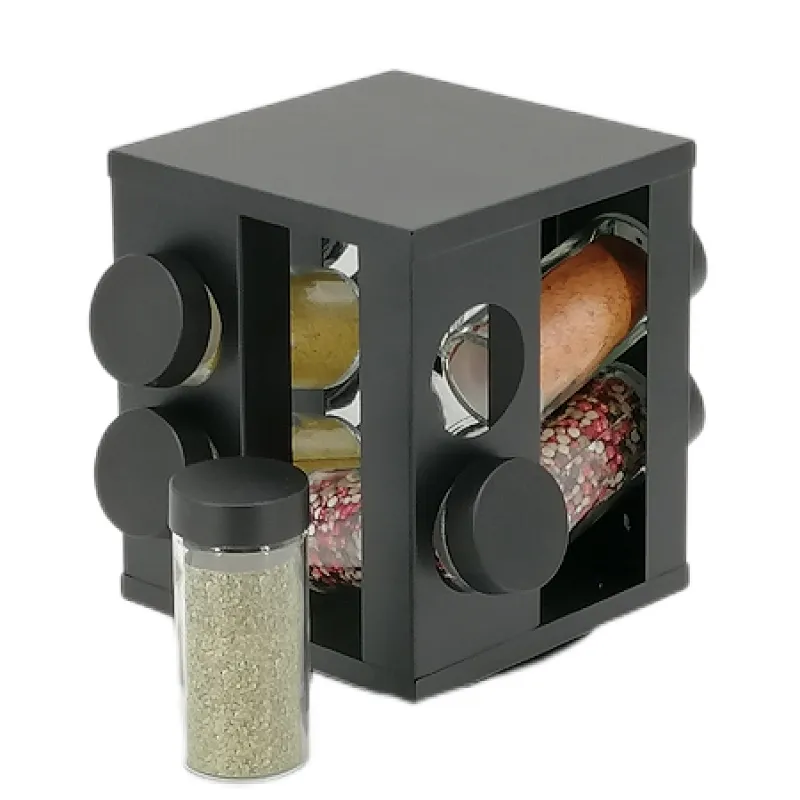 spice rack set glass