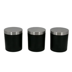 Chef Canisters, Airtight Metal Canister Set, Coffee, Sugar, Tea, Flour, Pasta Storage Containers, Kitchen Decor, Set of 3