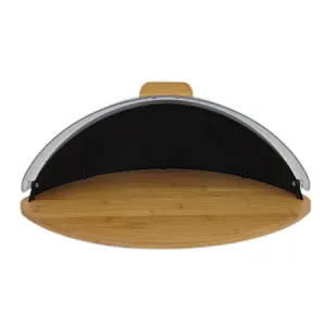 Olive Shape Bread bin, Bamboo Cutting Board, Large Space
