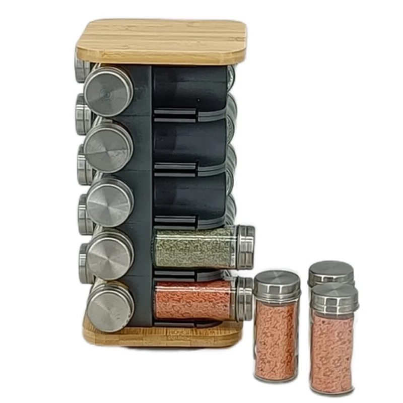 glass spice container set