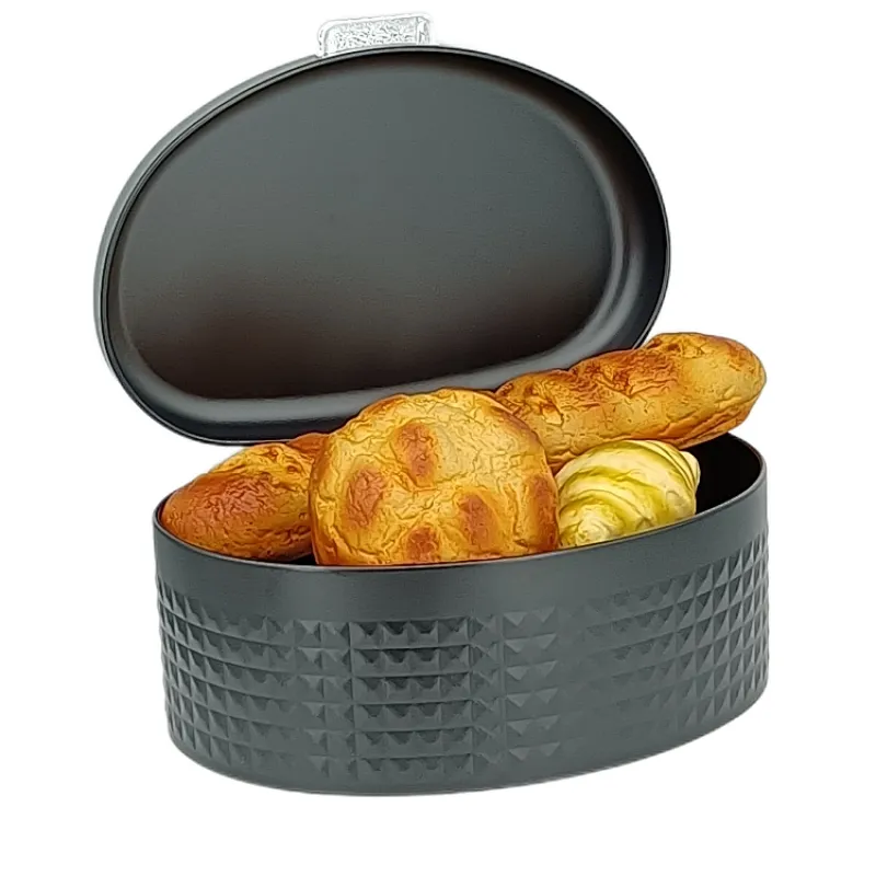 Kitchen Bread Bin, Storage basket, Food case 2022, Carbon Steel, Bamboo Lid, Rectangle, Modern Designe, White Black Grey, Any Color