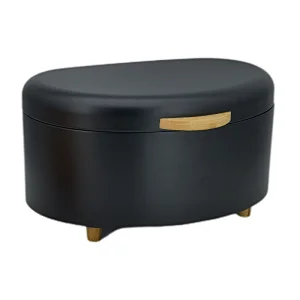 Kitchen Bread Bin, Storage basket, Food case 2022, Carbon Steel, Bamboo Lid, Rectangle, Modern Designe, White Black Grey, Any Color